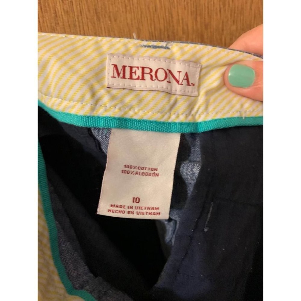 Merona Chambray 100% Cotton Blue Shorts Size 10 Womens - Picture 4 of 4